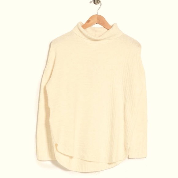 Como Vintage Sweaters - COMO VINTAGE Ribbed Knit Mock Neck Sweater